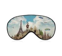 I Love to Travel Eye Mask, Side Sleeping Mask Light Blindfold Sleeping Mask Nose Pad and Elastic Band for Children Women and Men