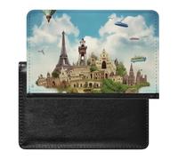 I Love to Travel Passport Cover Protector Rfid Blocking Passport Holder Id Card Holder Secure Travel Wallet Organizer for Passport Tickets Credit Cards, style, One Size