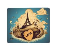 I Love to Travel Print Mouse Pad Gaming Mouse Mat with Non-Slip Rubber Base Square Mouse Pad Waterproof Laptop Mouse Mat Washable Computer Mousepad for Home Office Work 8.3 x 10.3 in