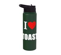 I Love Toast, Butter, French, Cheese, Egg or Beans Stainless Steel Insulated Water Bottle