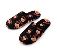 I Love Toast Men's Cotton Slippers Memory Foam Comfort House Shoes Winter Indoor Slipper for Hotel Casa Spa