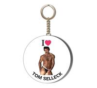 I Love Tom Selleck - Tom in Sexy Black Briefs - 45MM Long Chain Keyring Bottle Opener