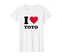 I Love Toto Value Graphic T-Shirt, Women, White, XL