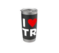 I Love TR Initials First Last Name Personalised Red Heart Stainless Steel Insulated Tumbler