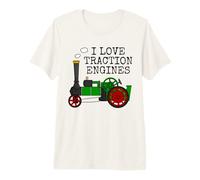 I Love Traction Engines, Steam Tractor Enthusiast (Green) Premium T-Shirt