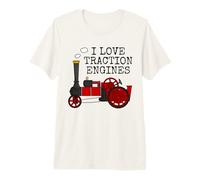 I Love Traction Engines, Steam Tractor Enthusiast (Red) Premium T-Shirt