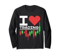 I Love Trading - Candlestick Chart Trader Distressed Design Long Sleeve T-Shirt
