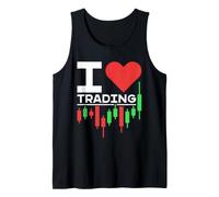 I Love Trading - Candlestick Chart Trader Distressed Design Tank Top