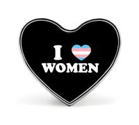I Love Trans Women Custom Brooch Pin Heart Lapel Pins Tie Suit Dress Accessories for Men Women Wedding Birthday