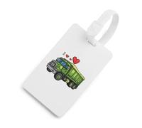 I Love Trash Garbage Trucks Luggage Tag for Suitcase Cute ID Tags Travel Baggage Identifier Labels White-Style