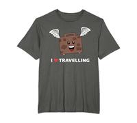 I Love Travelling Flying Suitcase Travel Blogger T-Shirt