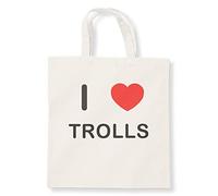 I Love Trolls - Natural Cotton Tote Bag