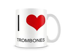 I Love Trombones Themed Funny 11 Oz Ceramic Mug Coffee Mug,Christmas,Friendship,Birthday Gift Idea