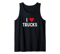 I Love Trucks - Heart - Dump Truck Mechanic Big Rig Semi Tank Top