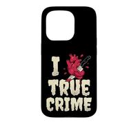 I Love True Crime Podcast Fan Distressed Heart Case for iPhone 15 Pro