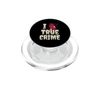 I Love True Crime Podcast Fan Distressed Heart PopSockets PopGrip for MagSafe