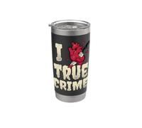 I Love True Crime Podcast Fan Distressed Heart Stainless Steel Insulated Tumbler