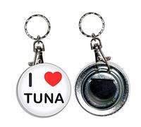 I Love Tuna - 55mm Button Badge Bottle Opener Key Ring