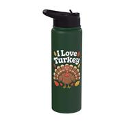 I Love Turkey Thanksgiving Celebration Fun Stainless Steel Insulated Water Bottle