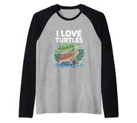 I Love Turtles Animal Ocean Sea Life Raglan Baseball Tee
