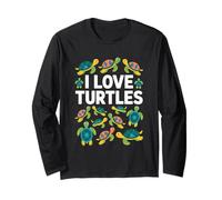 I Love Turtles Cute Colorful Sea Creatures Long Sleeve T-Shirt