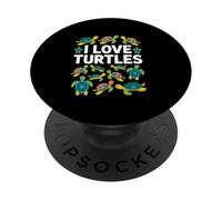 I Love Turtles Cute Colorful Sea Creatures PopSockets Adhesive PopGrip