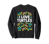 I Love Turtles Cute Colorful Sea Creatures Sweatshirt