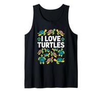 I Love Turtles Cute Colorful Sea Creatures Tank Top