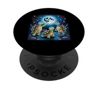 I Love Turtles Sea Costume Three Turtles Howling At Moon PopSockets Adhesive PopGrip
