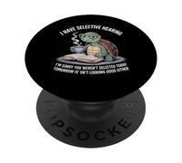 I Love Turtles Sea I Have Selective Hearing Coffee And Book PopSockets Adhesive PopGrip