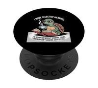 I Love Turtles Sea I Have Selective Hearing Coffee And Book PopSockets Adhesive PopGrip