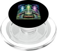 I Love Turtles Sea Selfie with Alien UFOs Weird Turtle PopSockets PopGrip for MagSafe