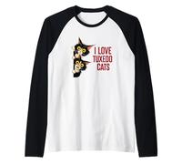 I Love Tuxedo Cats Mom Dad Mother's Day Father's Day Kids Raglan Baseball Tee