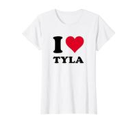 I Love Tyla Value Graphic T-Shirt, Women, White, XL
