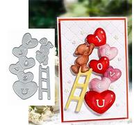 I Love U Bear Balloon Love Greeting Card Metal Die Cuts,Sunflower Flower Leaf Cutting Dies Cut Stencils DIY Scrapbooking Decorative Embossing Paper Scrapbooking Card Making