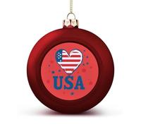 I Love U.S.A Christmas Balls for Tree Decoration PC Baubles Hanging Ornaments Festive Decor 1PCS