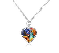I Love U.S.A Custom Dog Urns Alloy Pet Ashes Jewelry Pets Cremation Pendant Necklace for Men Women Keepsake