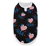 I Love U.S.A Dog Shirt for Dogs & Cats Soft Breathable Pet Vest T Shirt Lightweight Dog Tank Top 2XL
