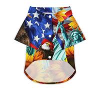 I Love U.S.A Dog Shirts Summer Pet Clothes Comfort T-Shirts Short Sleeveless Top for Cats Dogs M