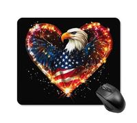 I Love U.S.A Gaming Mouse Pad with Rubber Base