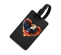 I Love U.S.A Luggage Tag for Suitcases Identify Labels Privacy Travel Baggage for Women Men