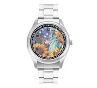 I Love U.S.A Men's Wrist Watches Stainless Steel Strap Minimalist Business Quartz Watch for Daily Wear