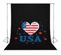 I Love U.S.A Photo Backdrop Polyethylene Studio Background for Photography Video Broadcast Photoshoot