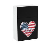 I Love U.S. Cigarette Case Lightweight Flip Top Portable Storage Smoking Box for Men Women