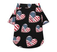 I Love U.S. Pet Shirt Button Up Summer Clothes Breathable T-Shirt for Small Medium Dogs Cats