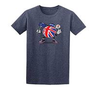 I Love UK Funny T-Shirt Top London British Britain Tee England Heather Navy XL Chest to Fits 44 46"