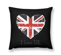 I Love UK Plush Pillowcases Soft Throw Pillow Covers Body Cushion Protective Case for Sofa Car Home Decor 16 "x16 "