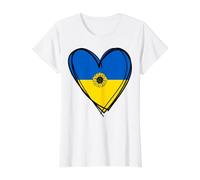 I Love Ukraine Cool Ukraine Flag Heart Ukrainian Mommy Pride Value Graphic T-Shirt, Women, White, M