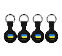 I Love Ukraine Cute GPS Navigation Cases Compatible with AirTag Silicone Item Finders Protective Cover with Keychain