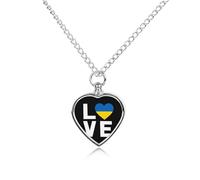 I Love Ukraine Novelty Urn Necklace for Ashes Pet Dog Cremation Jewelry Memorial Keepsake Pendants